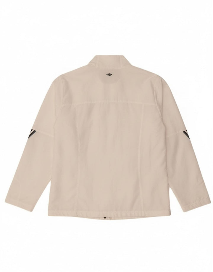 Adidas Mujer Climalite Chándal Top Chaqueta UK 16 Grande Blanco Poliéster