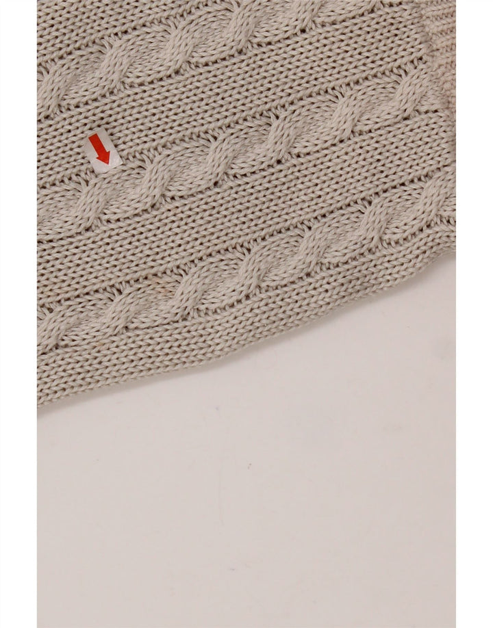 VINTAGE Mujer Crew Neck Jumper Suéter Reino Unido 14 Gris Medio Fair Isle Algodón