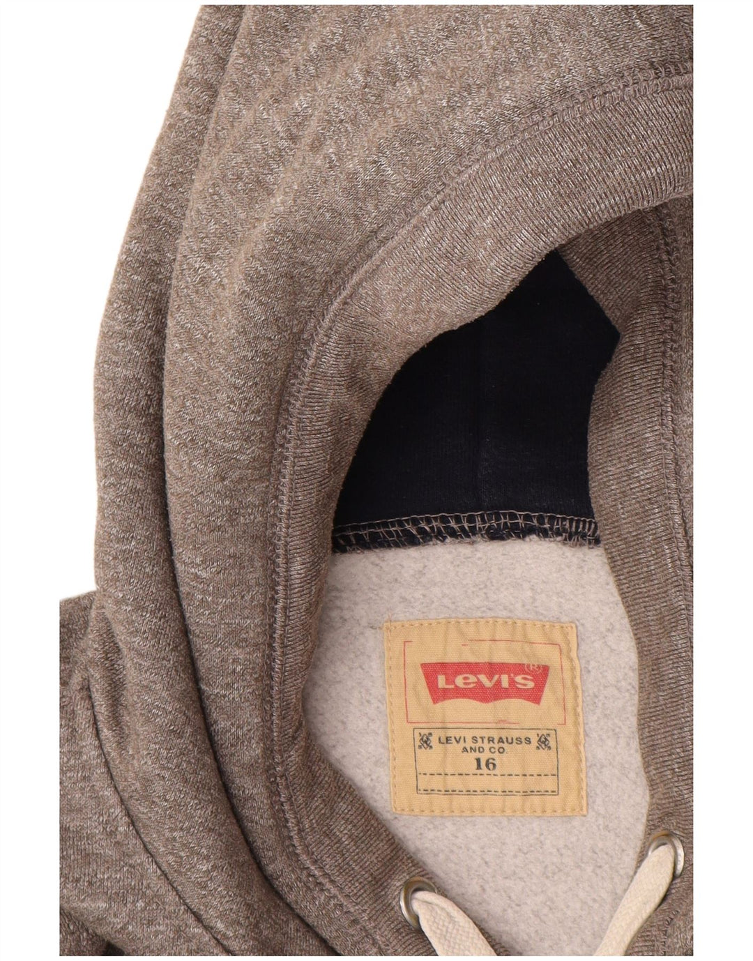 LEVI'S Jersey con capucha gráfico para mujer Reino Unido 46 Algodón moteado gris grande