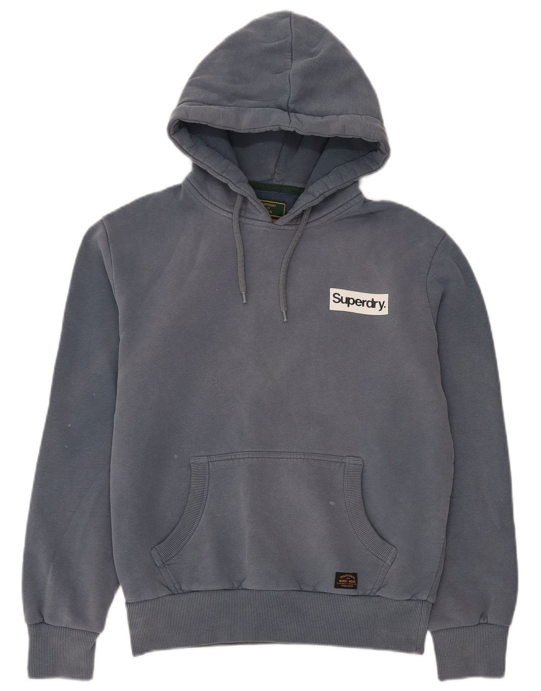Superdry Jersey con capucha para hombre, talla pequeña, algodón azul