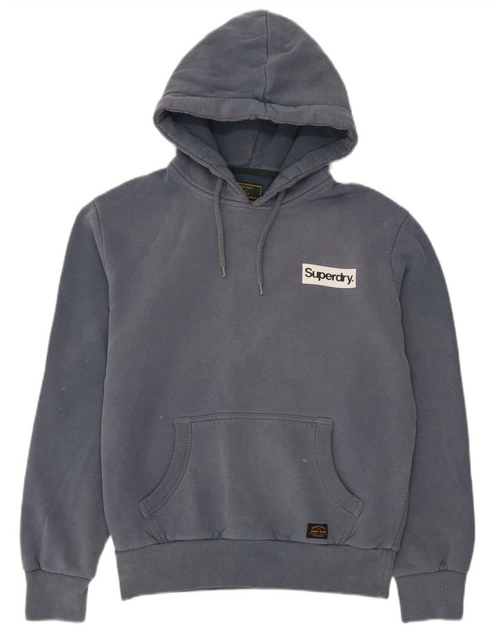 Superdry Jersey con capucha para hombre, talla pequeña, algodón azul