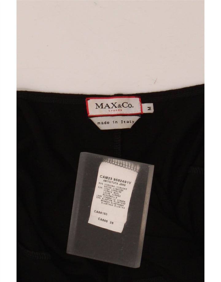 MAX & CO. Womens Sleeveless Asymmetrical Dress UK 12 Medium Black Viscose