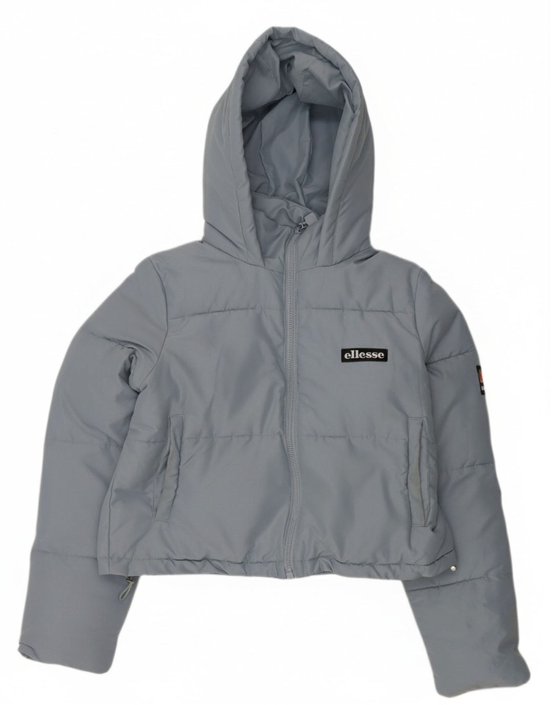 ELLESSE Womens Oversized Graphic Hooded Padded Jacket UK 12 Medium Blue