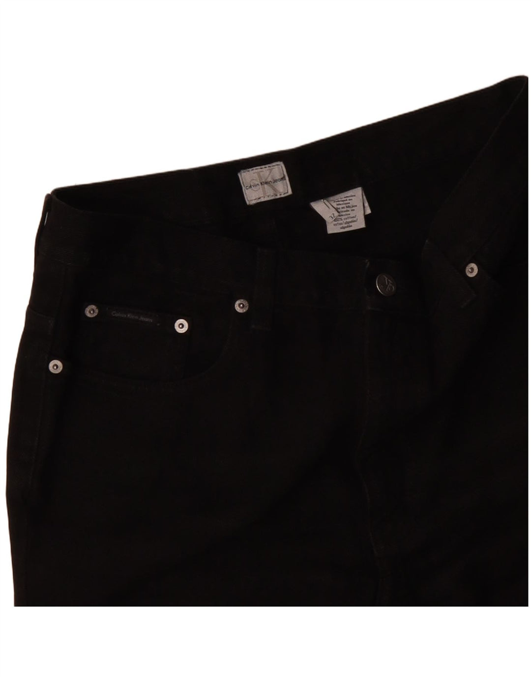 CALVIN KLEIN Vaqueros rectos para hombre W32 L30 Algodón negro