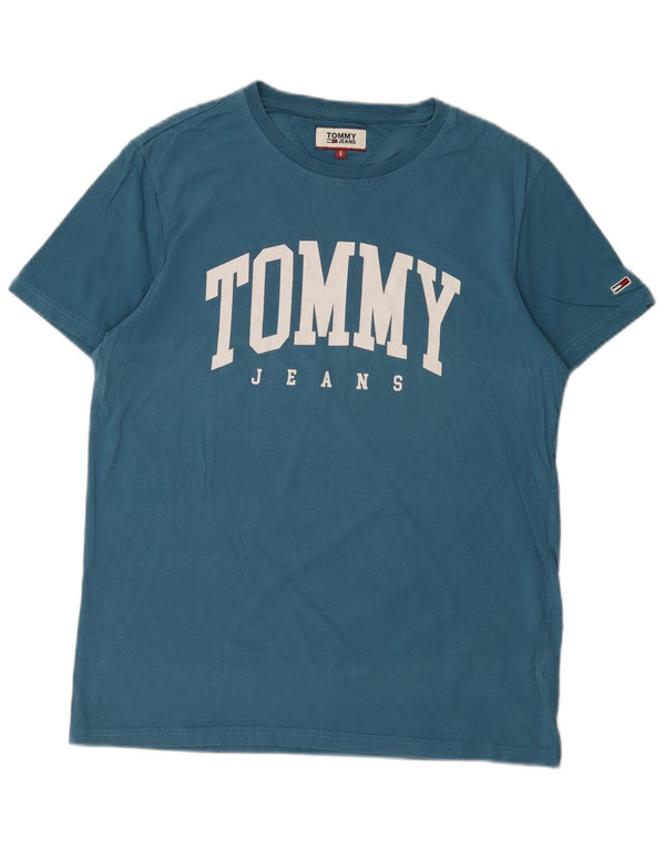 Tommy Hilfiger Camiseta gráfica para hombre Top Small Blue Cotton