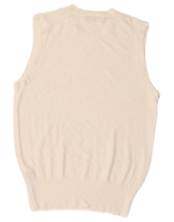 Zara Mujer Chaleco Tank Top UK 12 Medium Off White Viscosa