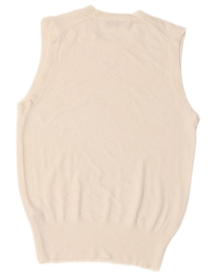 Zara Mujer Chaleco Tank Top UK 12 Medium Off White Viscosa