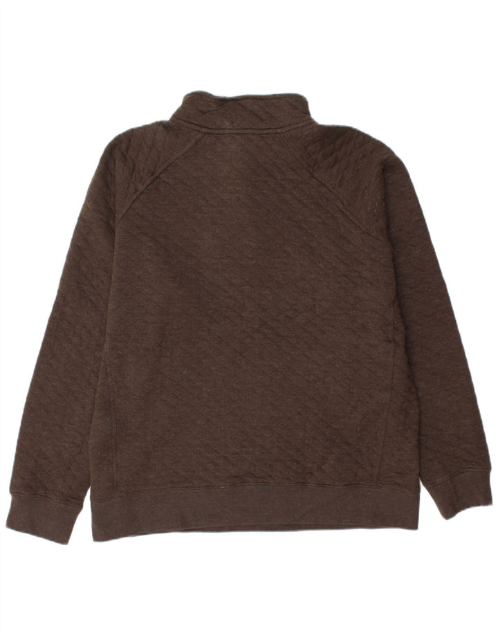 EDDIE BAUER Sudadera con cuello y botones para hombre Jersey de algodón marrón medio