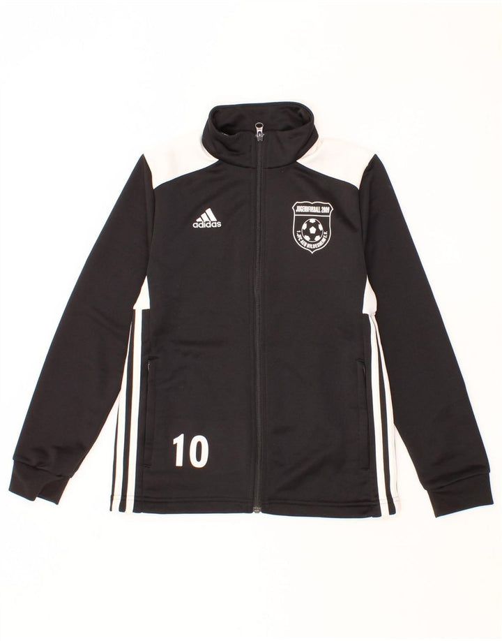 ADIDAS Boys Tracksuit Top Jacket 11-12 Years Black Colourblock Polyester Vintage Adidas and Second-Hand Adidas from Messina Hembry 