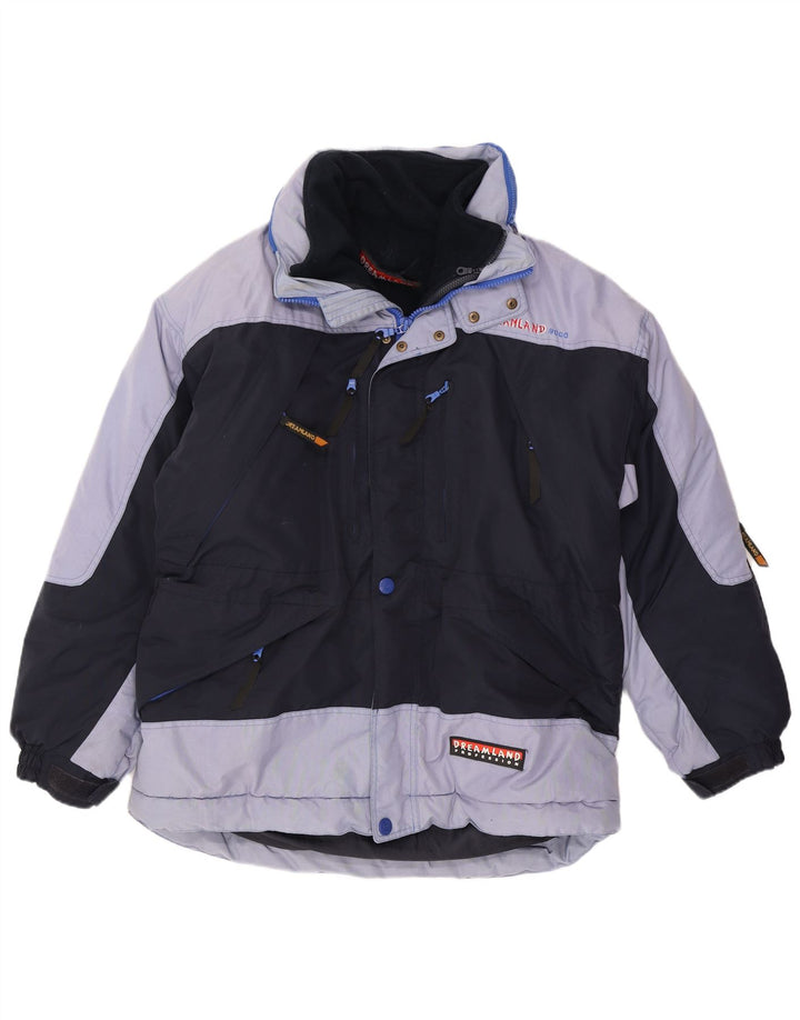 Dreamland Chaqueta de esquí con capucha para hombre UK 40 Large Azul marino Colorblock