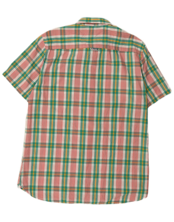Crew Clothing Camisa de manga corta para hombre Algodón a cuadros verde medio