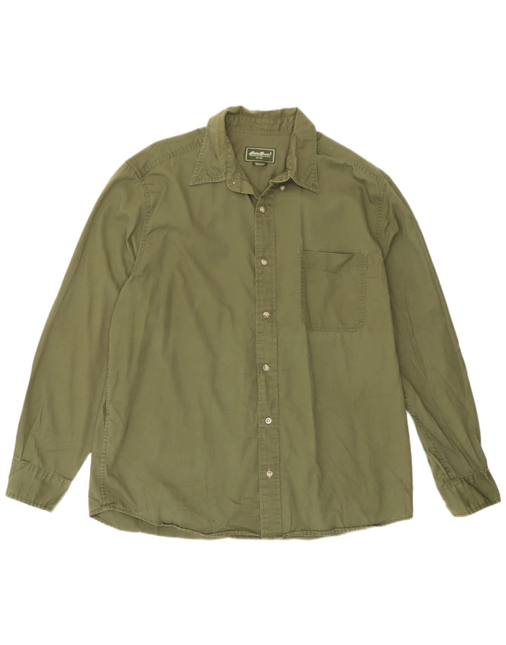 Eddie Bauer Camisa para hombre Grande Algodón verde