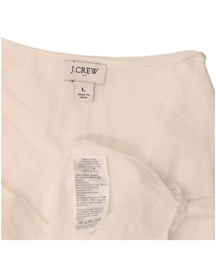 J. Crew Blusa para mujer Top UK 46 Grande Algodón blanco