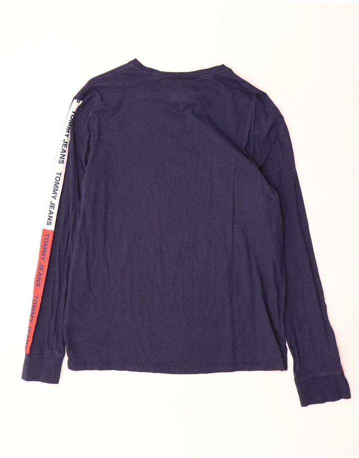 Tommy Hilfiger Top gráfico de manga larga con bloques de color azul marino grande para hombre