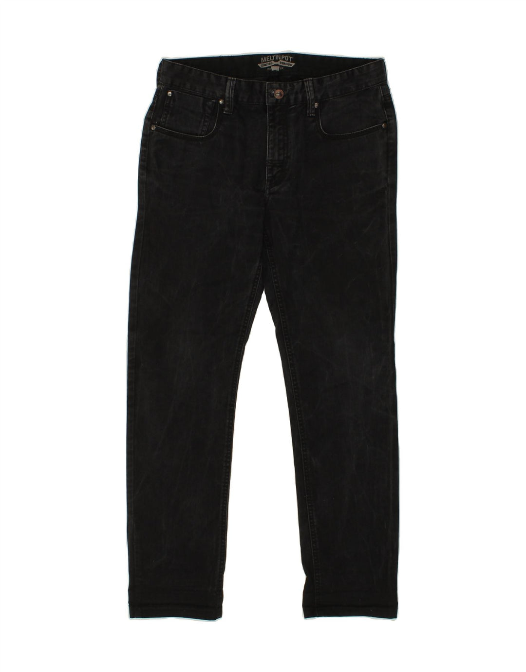 MELTIN' POT Womens Straight Jeans W32 L32  Black Cotton Vintage Meltin' Pot and Second-Hand Meltin' Pot from Messina Hembry 