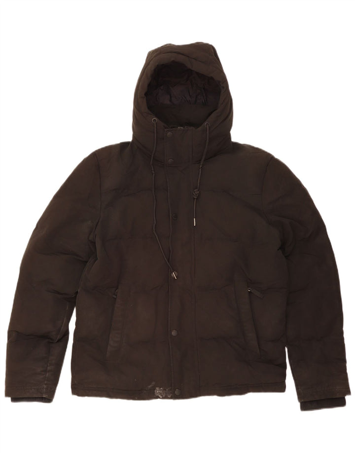SUPERDRY Chaqueta acolchada con capucha para hombre UK 36 Small Black Poliéster
