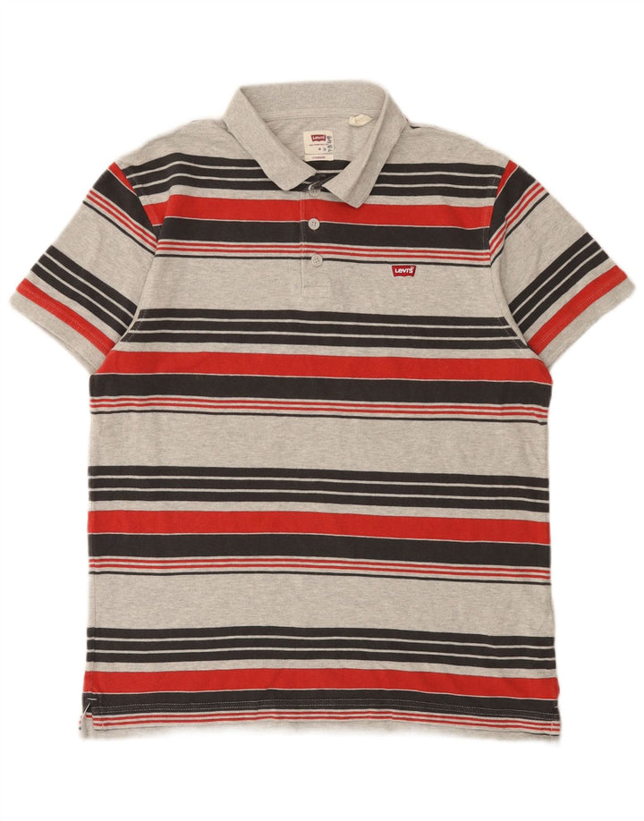Levi's Polo estándar para hombre de algodón a rayas gris medio