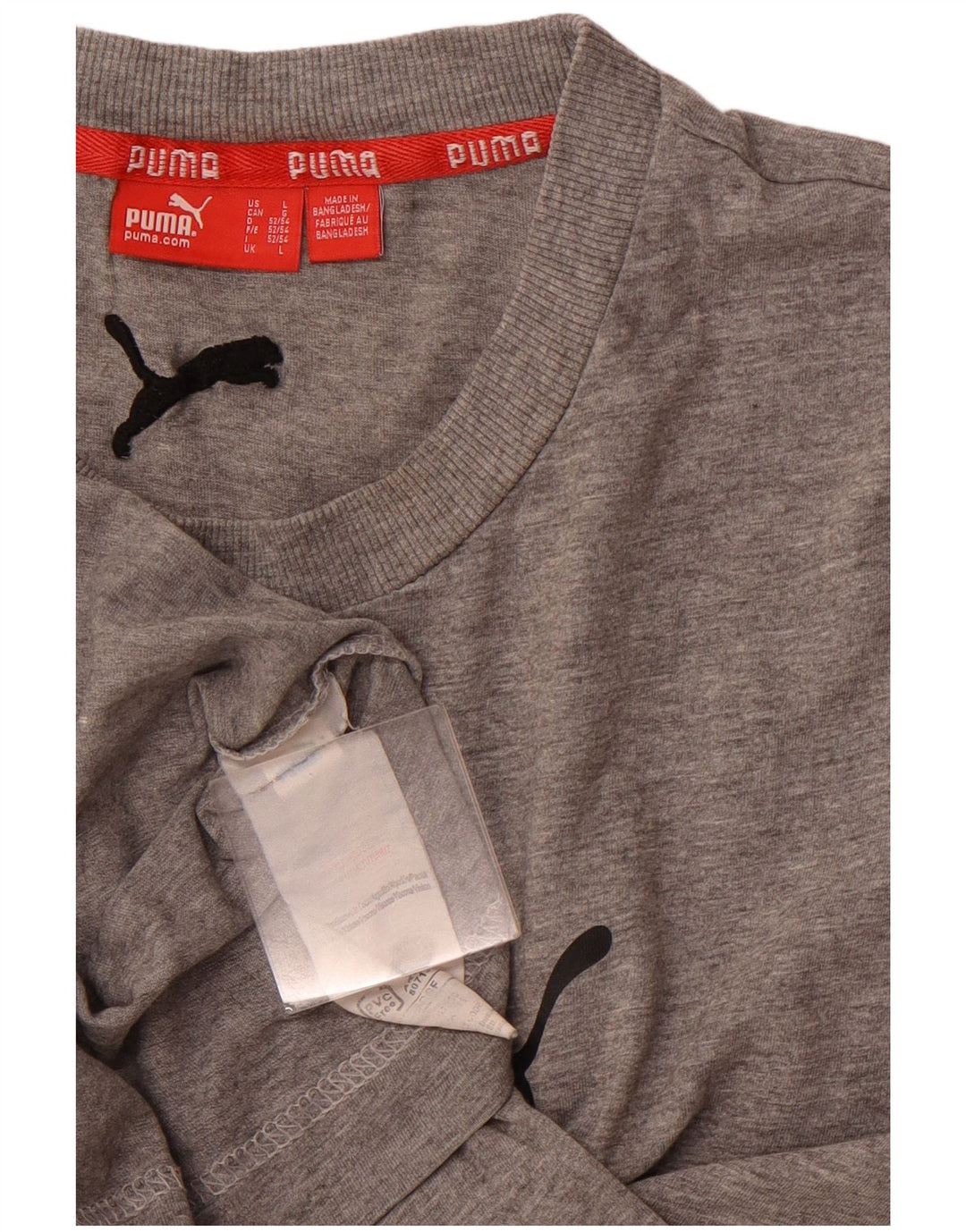 PUMA Camiseta gráfica para hombre Top grande de algodón gris