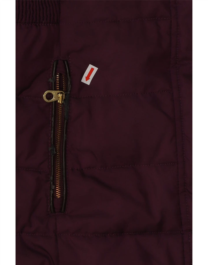 JOULES Abrigo acolchado extragrande con capucha para mujer UK 8 Small Poliéster morado