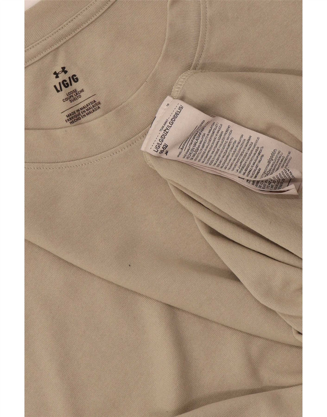 Under Armour - Camiseta para hombre, talla grande, algodón beige