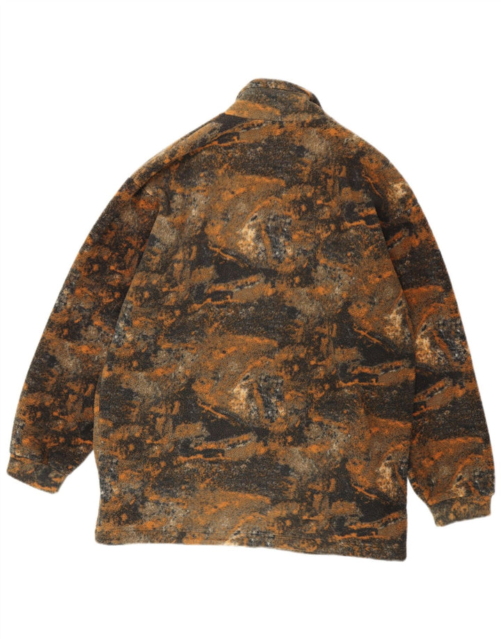 Vintage hombres chaqueta de vellón Reino Unido 40 poliéster moteado multicolor grande