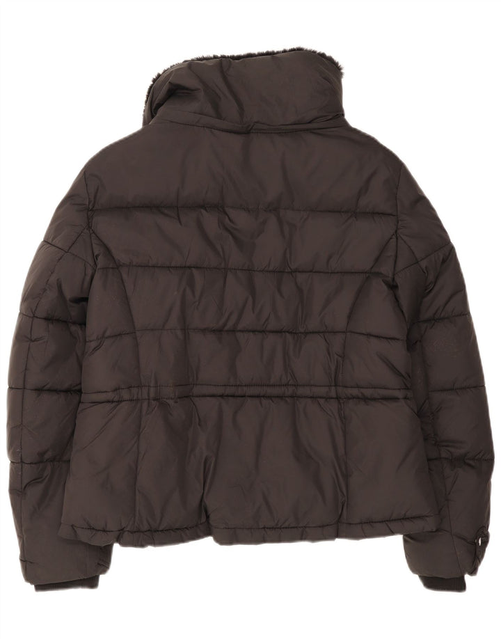 Zara Mujer Chaqueta Acolchada Reino Unido 46 Grande Negro