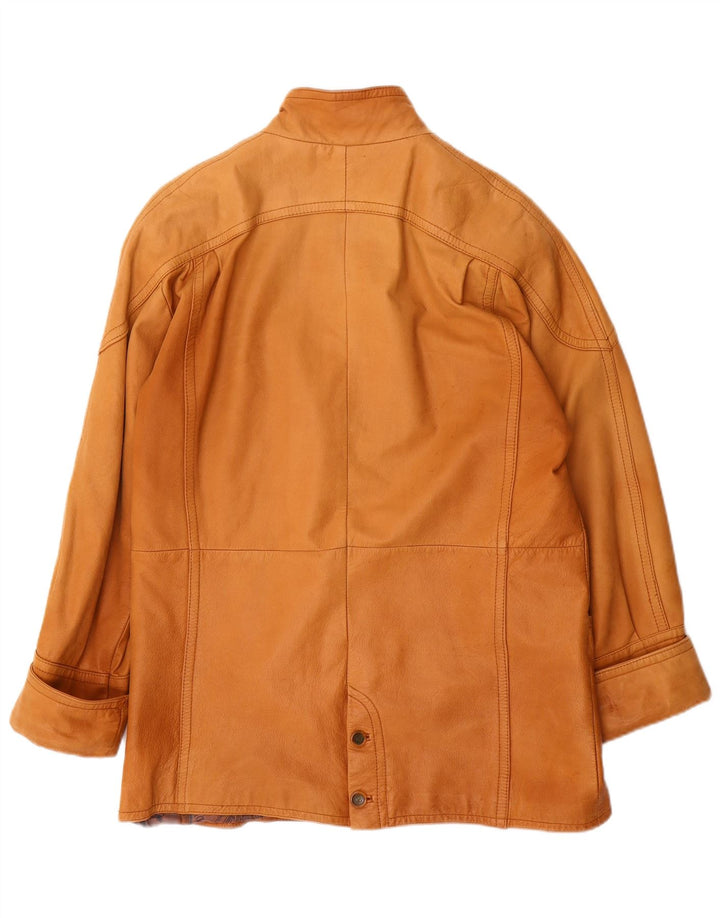 CRUSE Abrigo de cuero extragrande para mujer EU 38 Cuero marrón medio