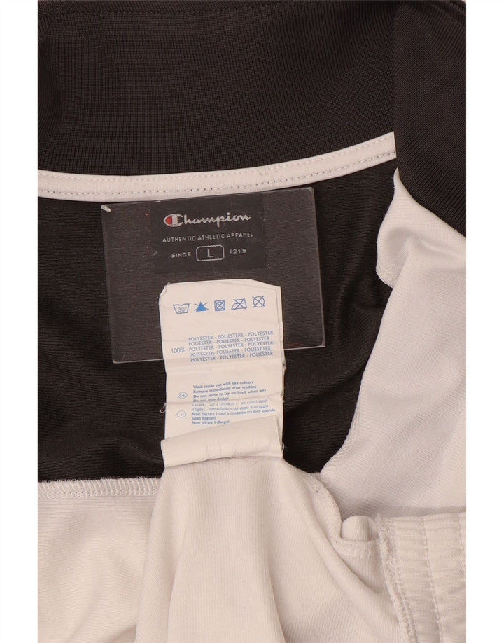 Champion Chaqueta de chándal para hombre, talla grande, color negro, poliéster