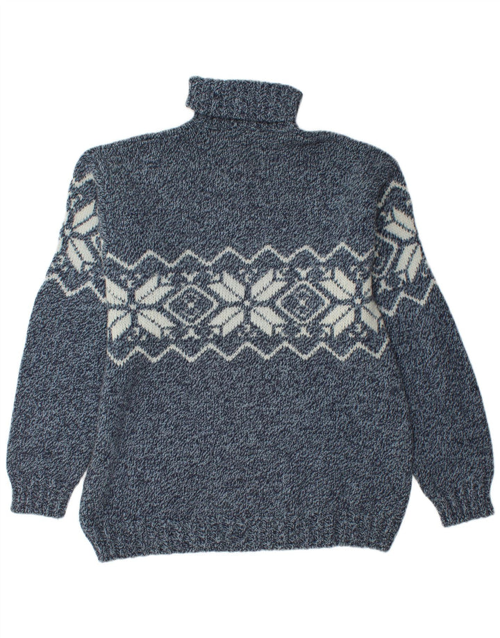 Barbieri Jersey con cuello vuelto para hombre XL Azul marino Fair Isle