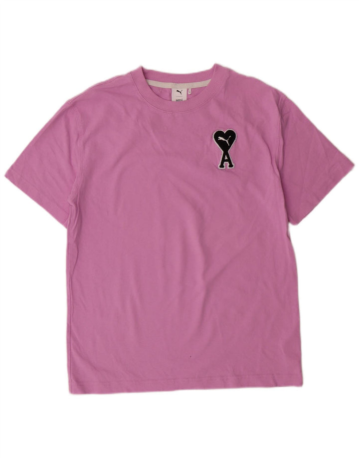 Puma Camiseta gráfica para hombre Top Small Pink Cotton