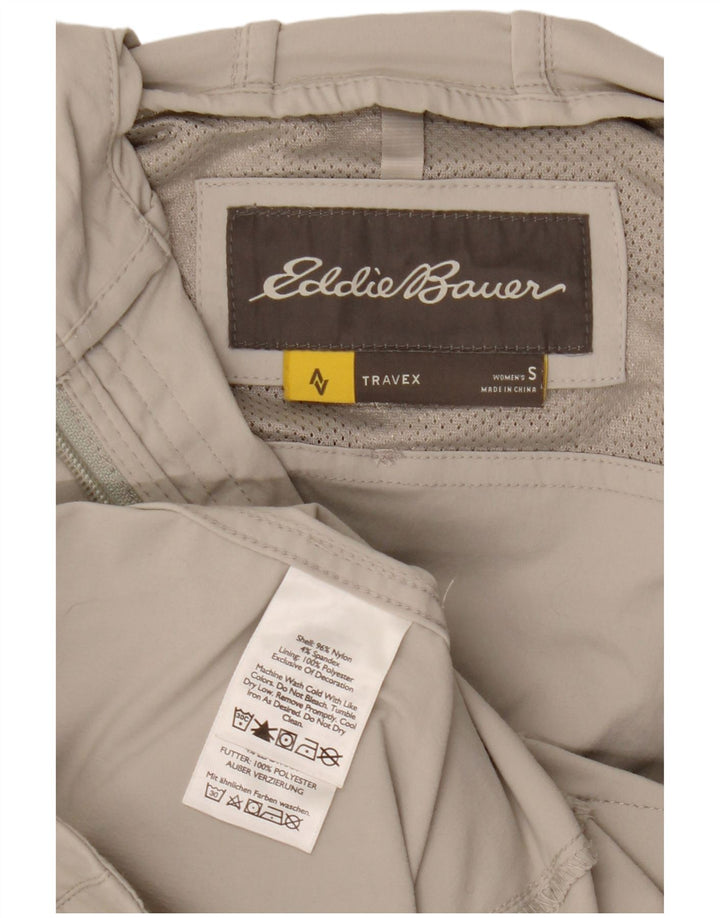 EDDIE BAUER Chaqueta utilitaria con capucha para mujer UK 10 Small Beige Nylon