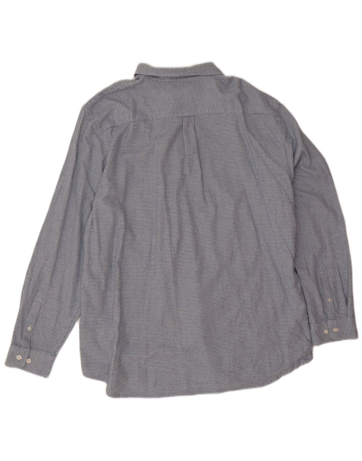 Marks & Spencer Camisa de franela para hombre 2XL Algodón de pata de gallo azul