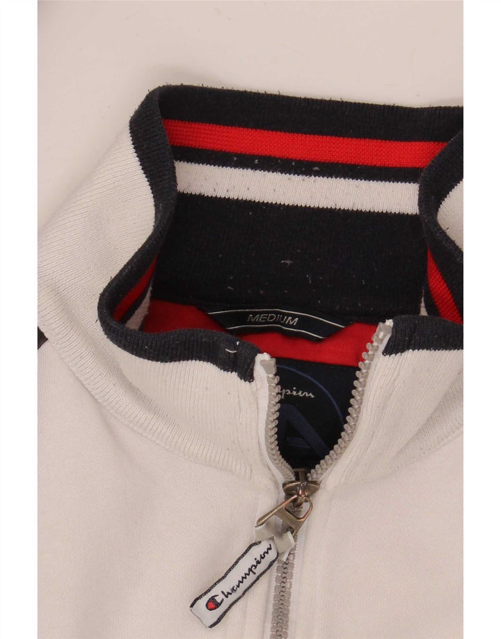 Champion Chaqueta Superior De Chándal De Algodón Blanco Medio Con Bloques De Color