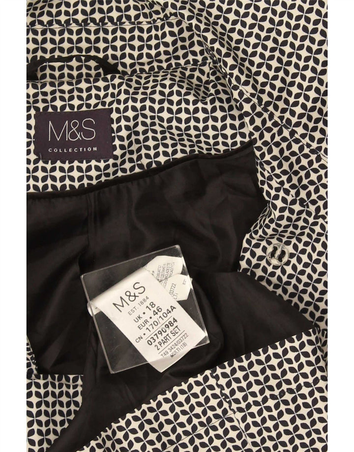Marks & Spencer Gabardina para mujer UK 40 XL Poliéster geométrico negro
