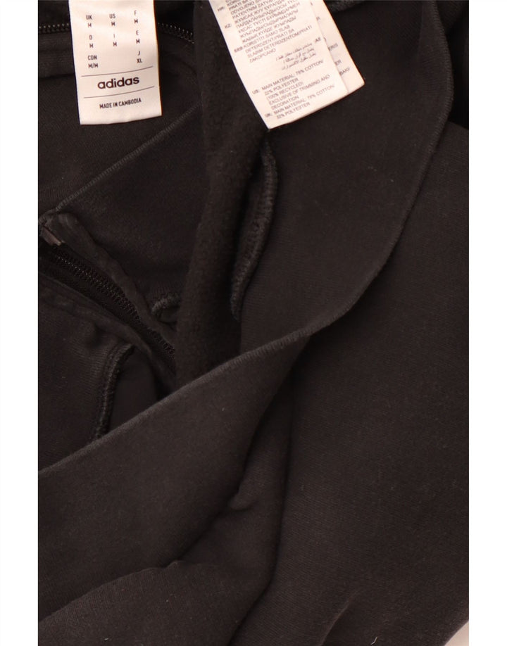 ADIDAS Suéter con capucha y cremallera para hombre Algodón negro mediano