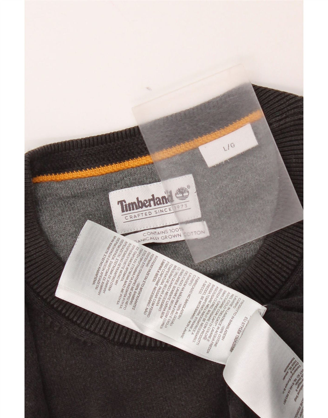 Timberland - Jersey de cuello redondo para hombre, talla grande, algodón negro