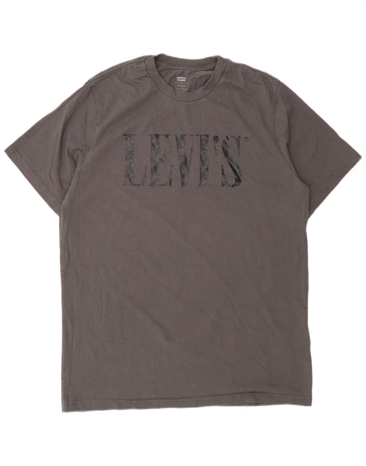 Levi's Camiseta con gráfico relajado para hombre Top de algodón gris medio