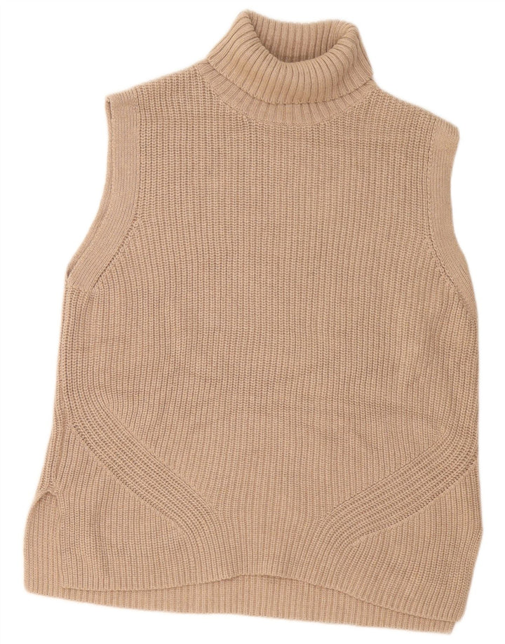 Marks & Spencer Camiseta sin mangas larga de gran tamaño para mujer UK 10 Small Beige
