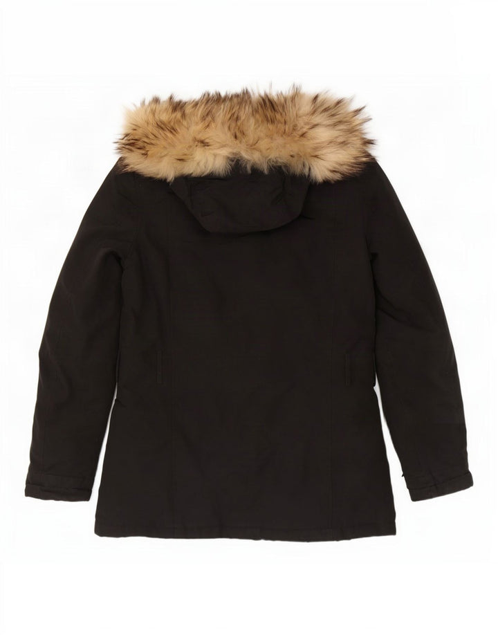 Woolrich Chaqueta acolchada con capucha para mujer UK 10 Small Black