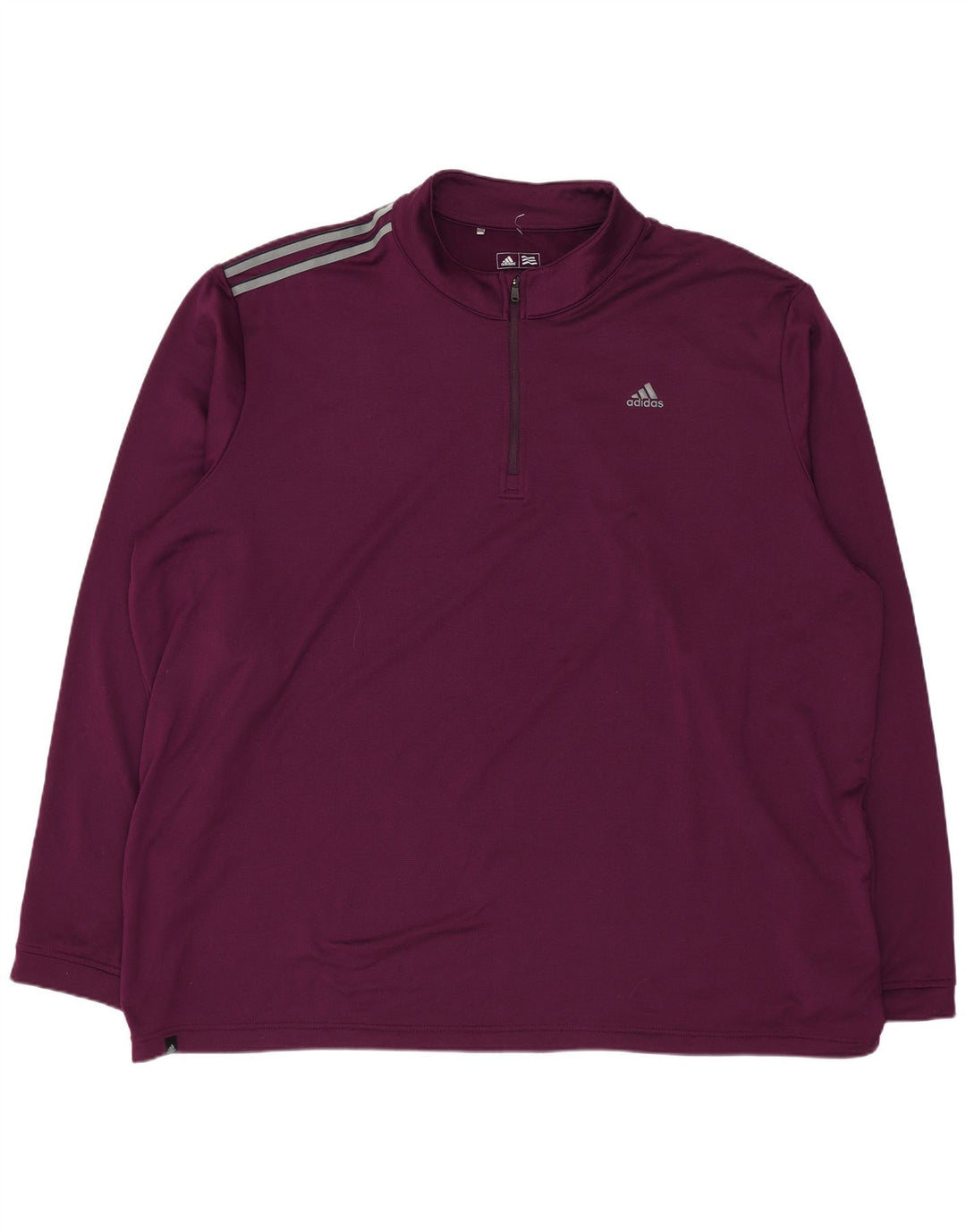 Adidas Mens Zip Neck Jersey Chándal Top 2XL Poliéster Púrpura