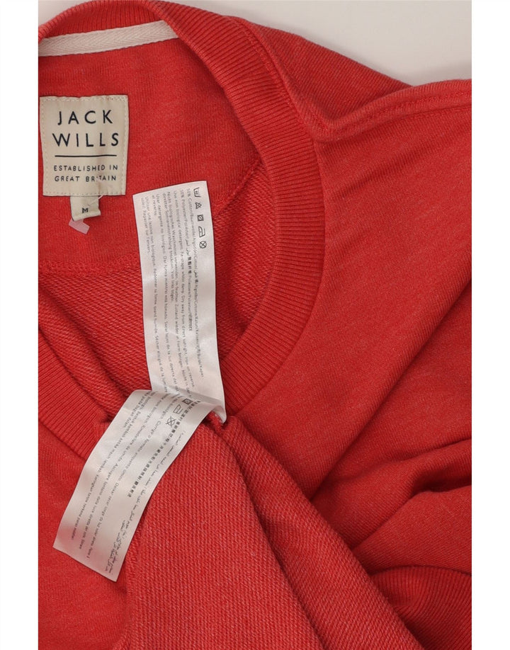 Jack Wills Hombre Sudadera Gráfica Jumper Algodón Rojo Mediano
