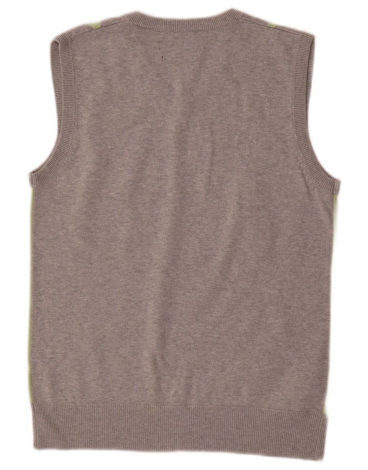 Ben Sherman - Camiseta sin mangas para hombre, talla pequeña, algodón gris Argyle/Diamond