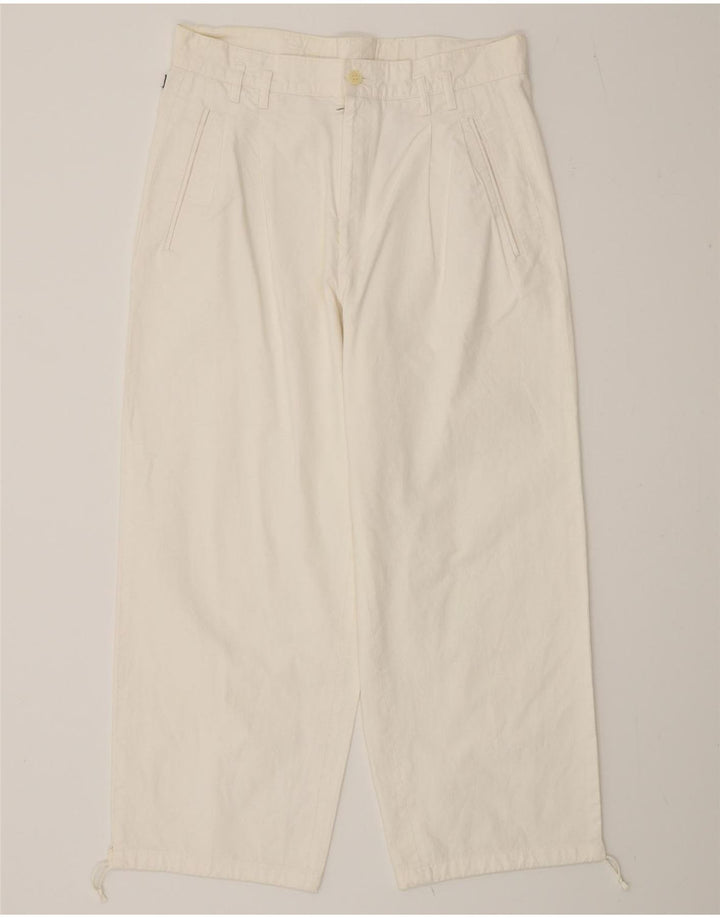 Pantalones recortados vintage para mujer W30 L25 Blanco