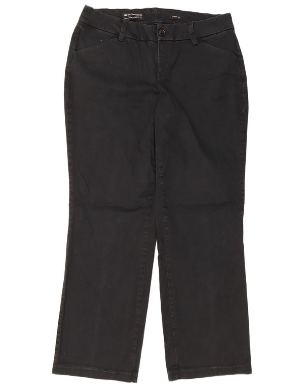 LEE Pantalones casuales rectos con ajuste curvado para mujer US 16 2XL W36 L31 Negro