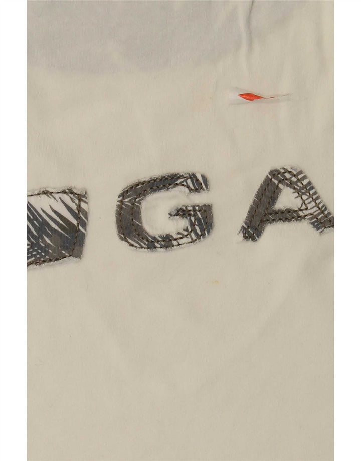 Gas - Camiseta gráfica para hombre, talla grande, algodón blanco
