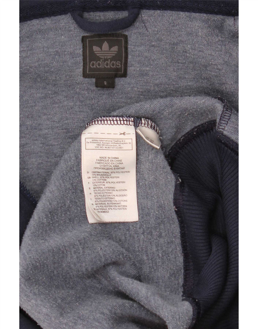 Adidas - Sudadera con capucha para hombre con cremallera gráfica, talla pequeña, poliéster azul marino