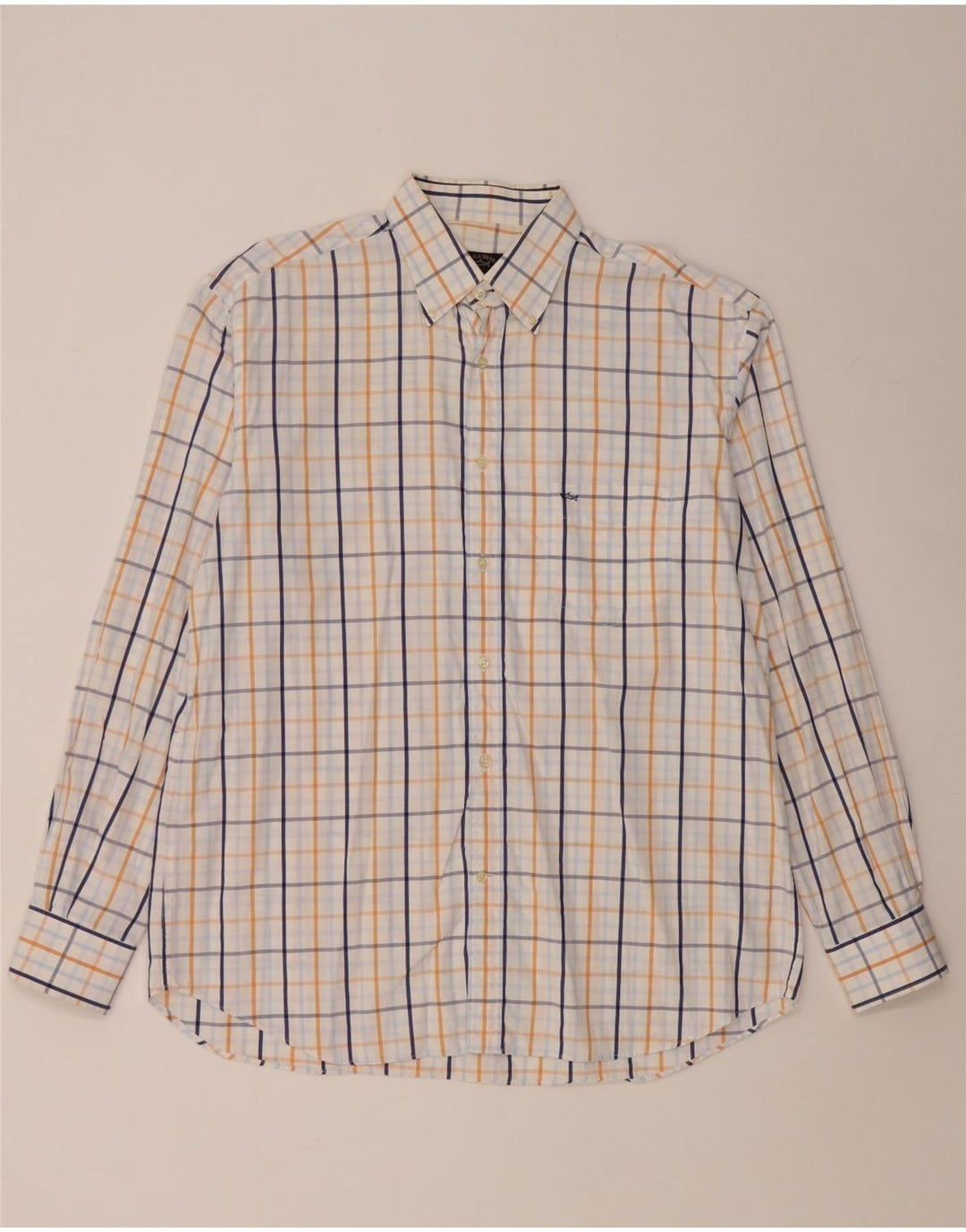 Camisa para hombre Paul & Shark Talla 44 XL Algodón a cuadros blanco