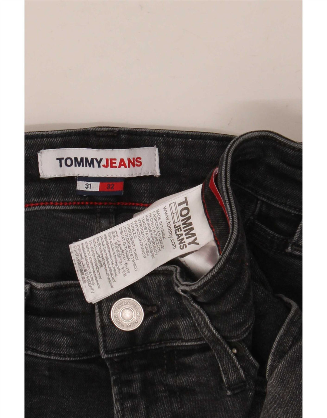 Tommy Jeans Hombre Slim W31 L32 Algodón Gris