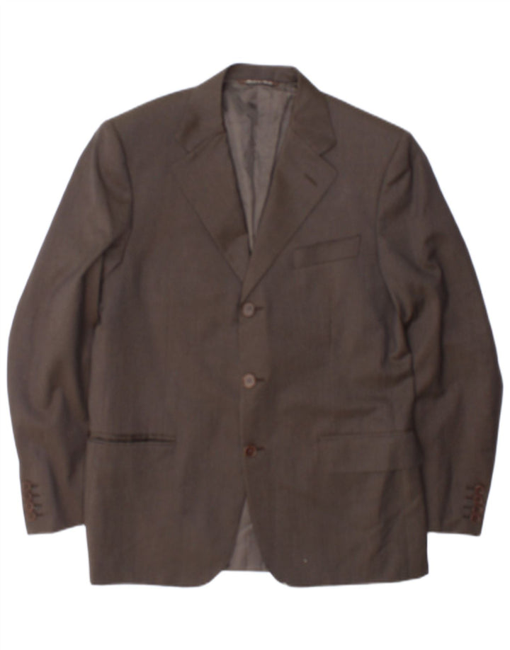 Canali Chaqueta tipo blazer de 3 botones para hombre IT 46 Small Brown Wool