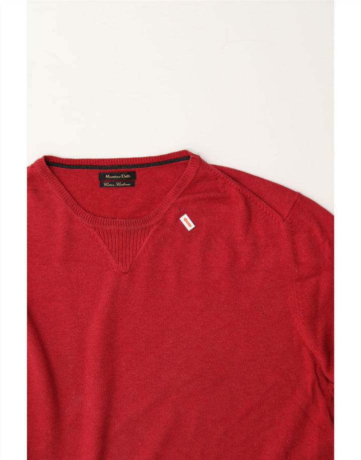 MASSIMO DUTTI Mens Crew Neck Jumper Sweater XL Red Cotton Vintage Massimo Dutti and Second-Hand Massimo Dutti from Messina Hembry 